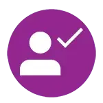 training in purple circle